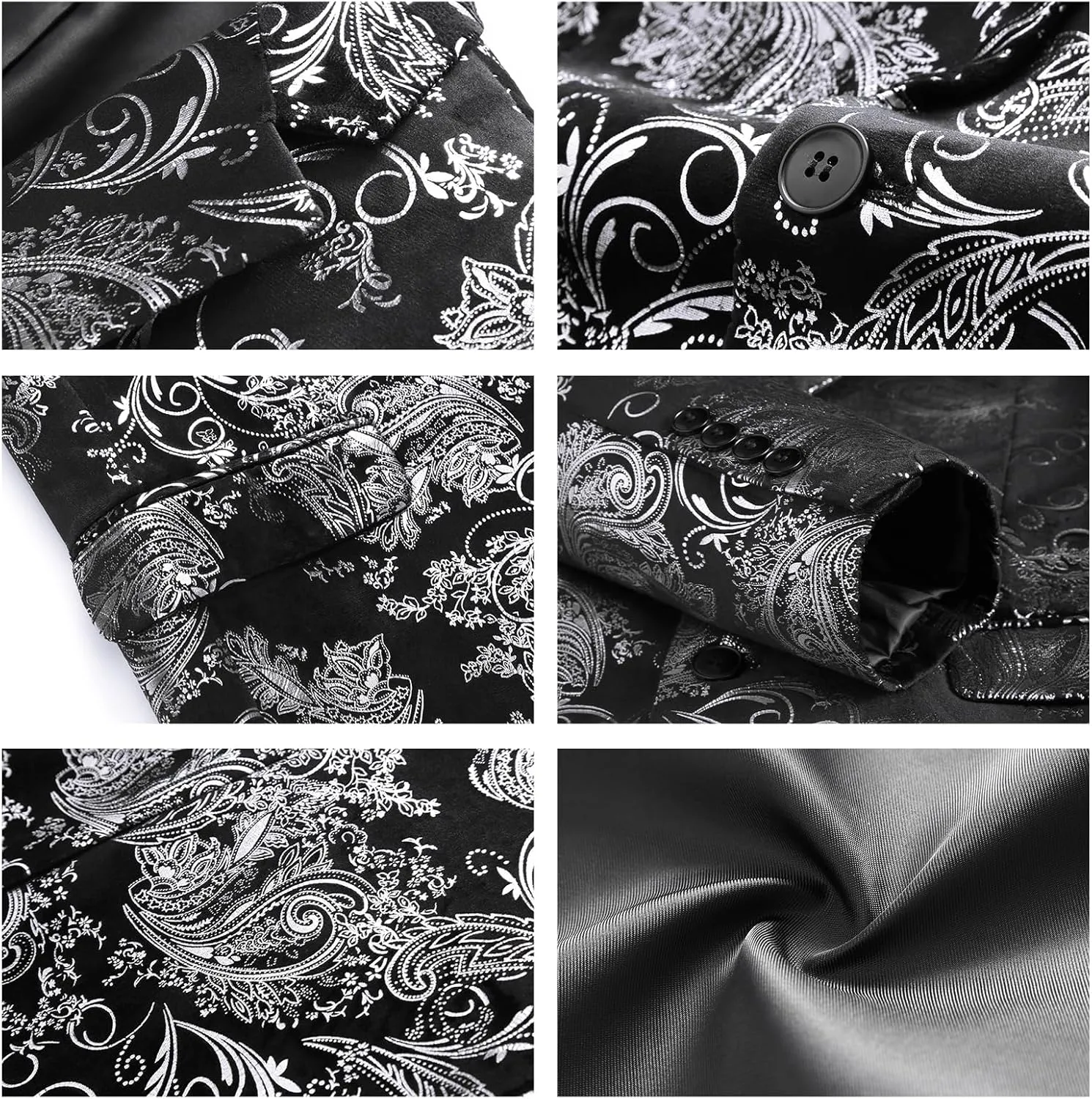 Mens Slim Fit Suits 2 Piece Tuxedo Suit for Men Shiny Prom Dinner Party Blazers Jacket and Pants