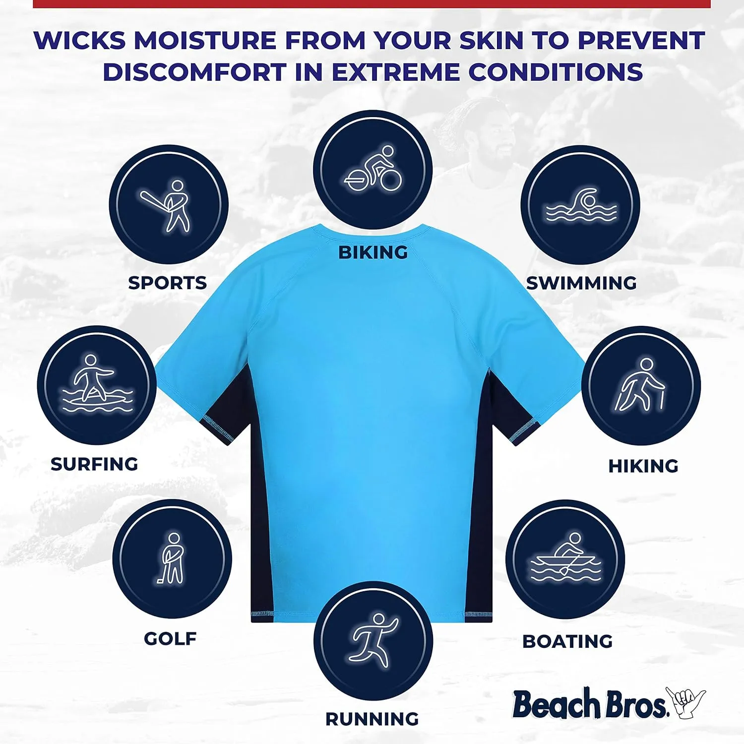 Men's UPF 50  Swim Shirt - Short Sleeve Quick Dry Rashguard