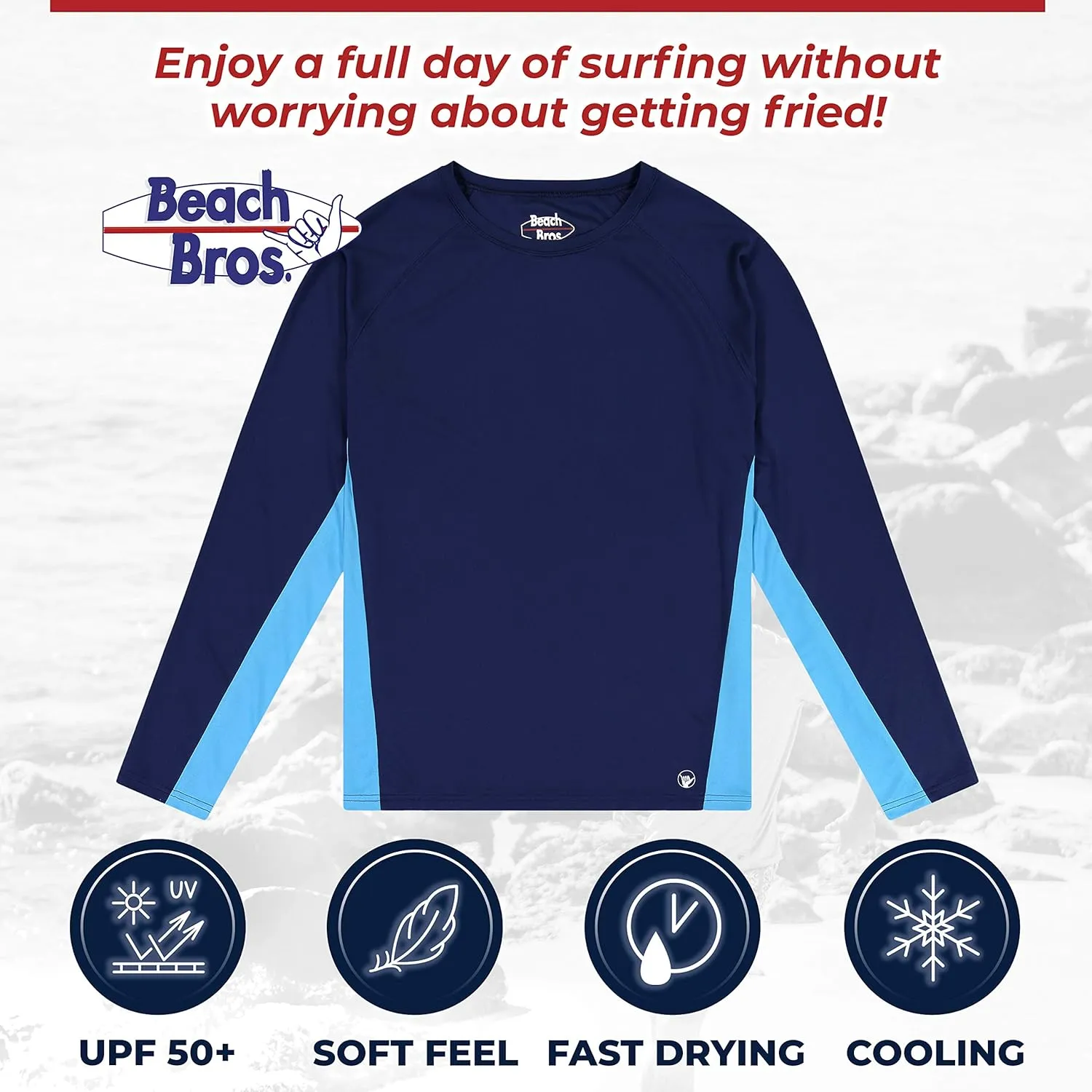 Men's UPF 50  Swim Shirt - Short Sleeve Quick Dry Rashguard