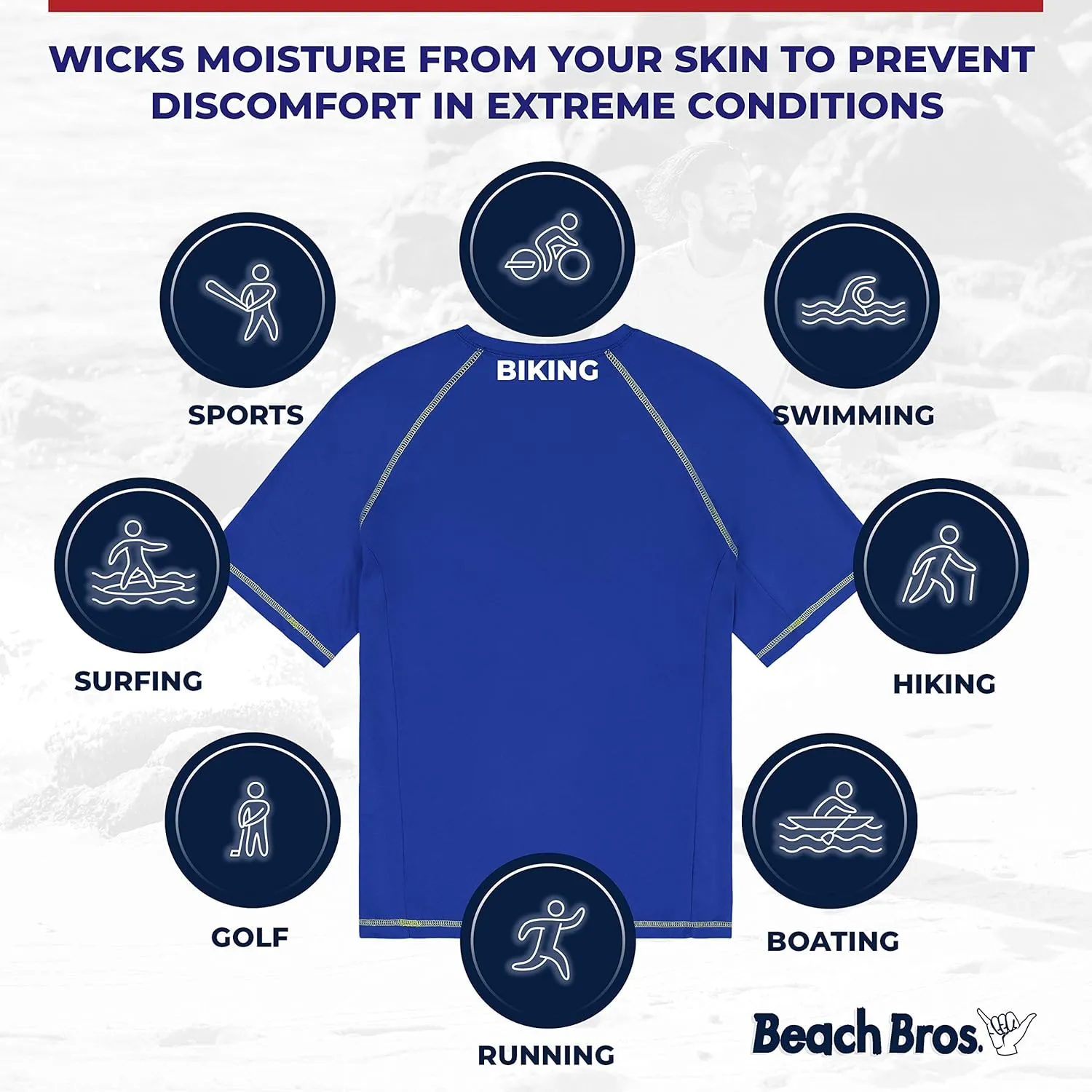 Men's UPF 50  Swim Shirt - Short Sleeve Quick Dry Rashguard