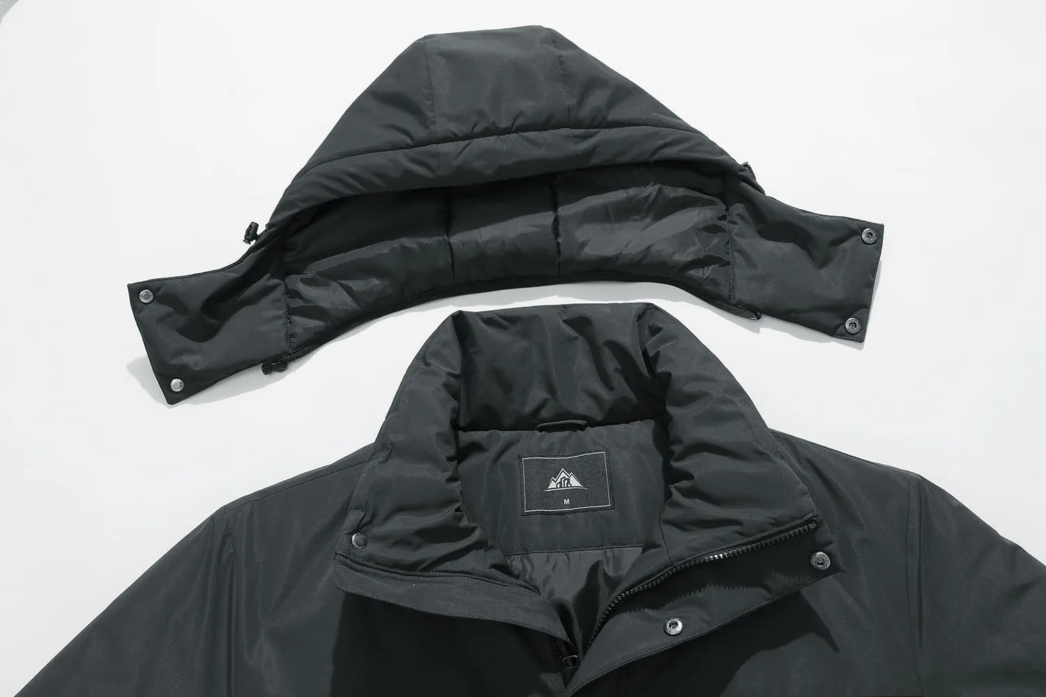 Men's Winter Coats Thicken Parkas Waterproof Windproof Detachable Hood Long Padded Puffer Jacket