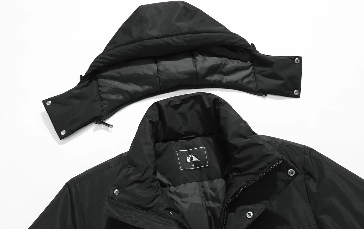 Men's Winter Coats Thicken Parkas Waterproof Windproof Detachable Hood Long Padded Puffer Jacket