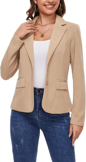 MINTLIMIT Blazers for Women Business Casual Long Sleeve Notched Lapel Button Work Office Blazers Jackets with Pockets