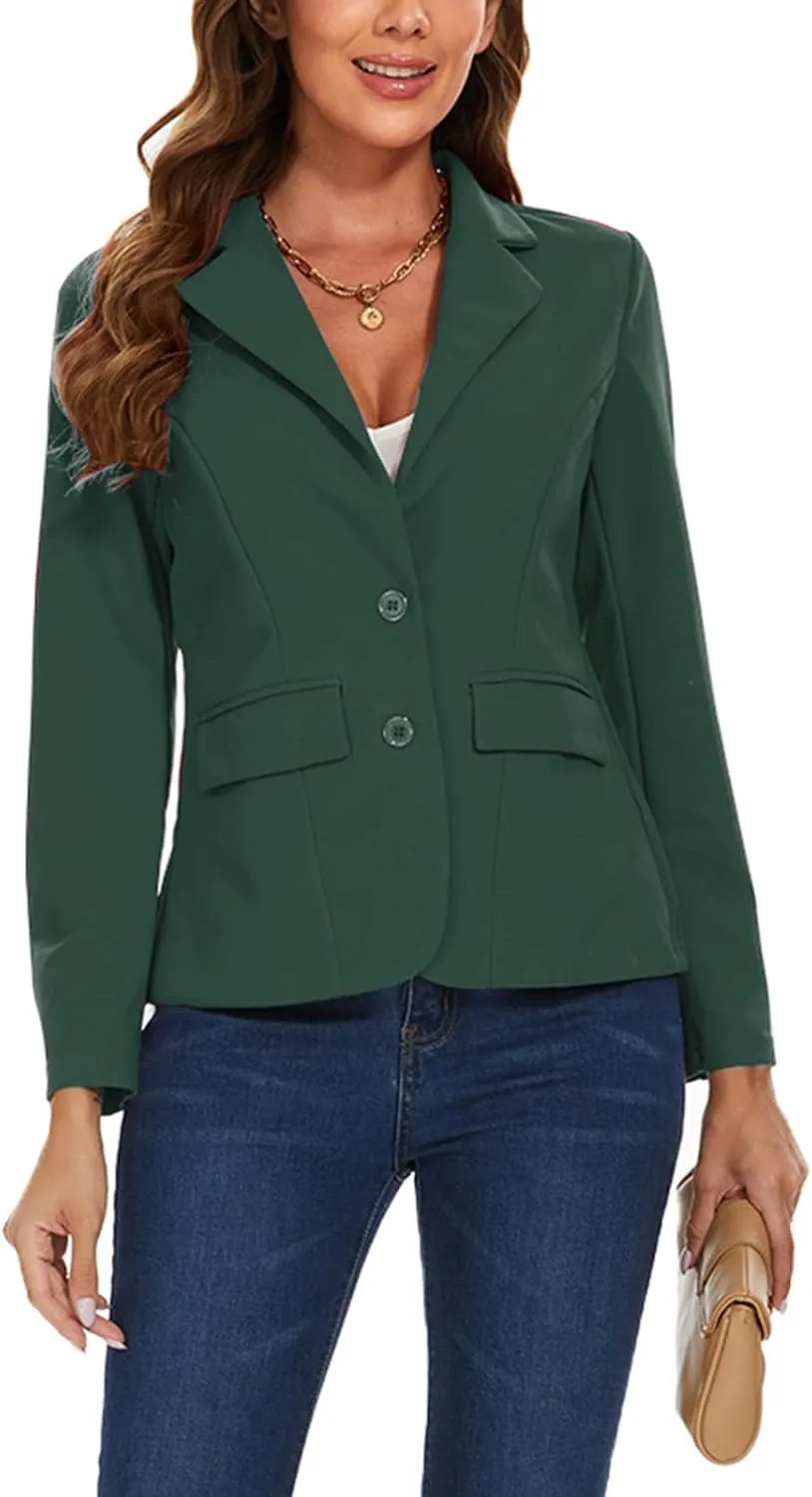 MINTLIMIT Blazers for Women Business Casual Long Sleeve Notched Lapel Button Work Office Blazers Jackets with Pockets