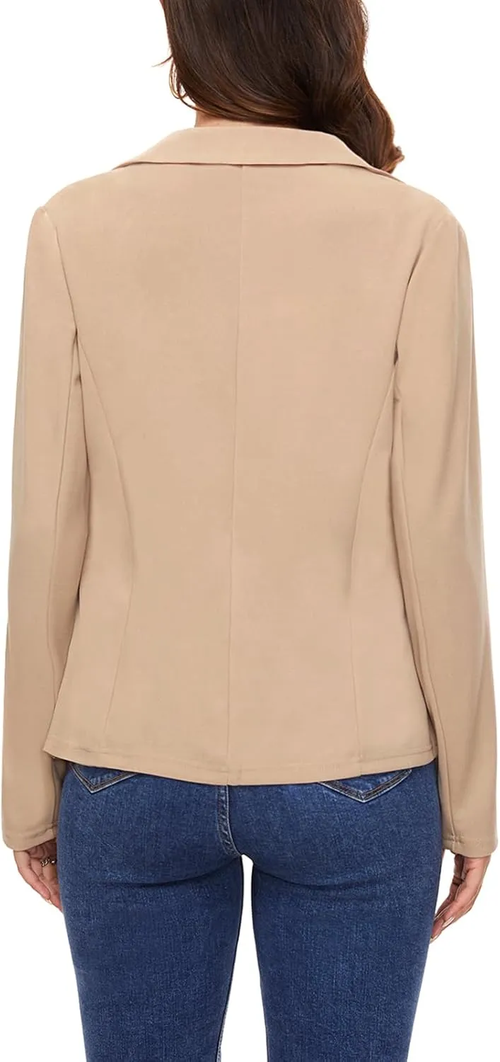 MINTLIMIT Blazers for Women Business Casual Long Sleeve Notched Lapel Button Work Office Blazers Jackets with Pockets