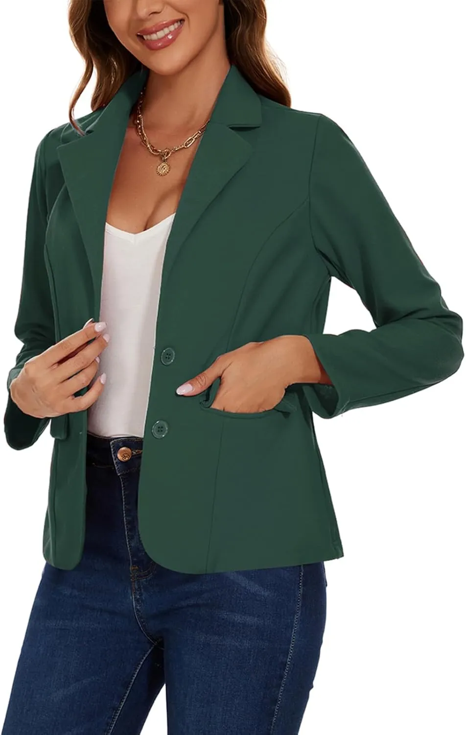 MINTLIMIT Blazers for Women Business Casual Long Sleeve Notched Lapel Button Work Office Blazers Jackets with Pockets