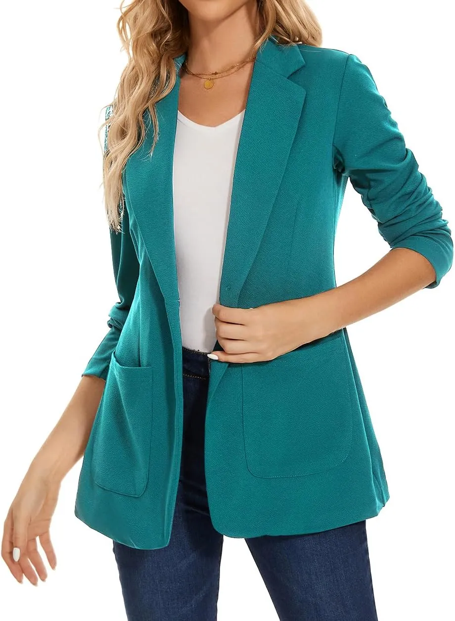 MINTLIMIT Blazers for Women Casual Long Sleeve Open Front Cardigan Button Work Office Blazers Jackets with Pockets
