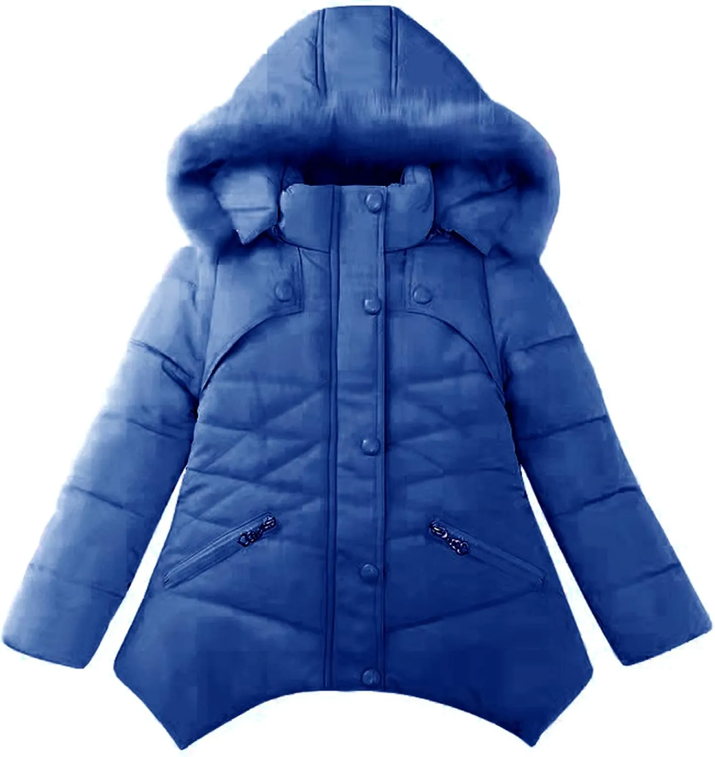Miss Bei Girls' Puffer Down Coat Winter Fur Jacket Parka Down Coat Kids with Fur Hood