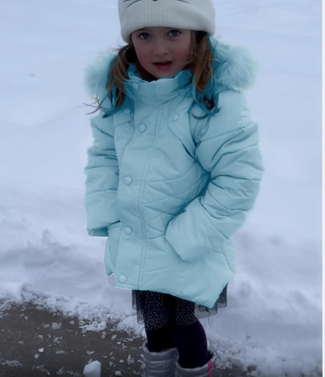 Miss Bei Girls' Puffer Down Coat Winter Fur Jacket Parka Down Coat Kids with Fur Hood