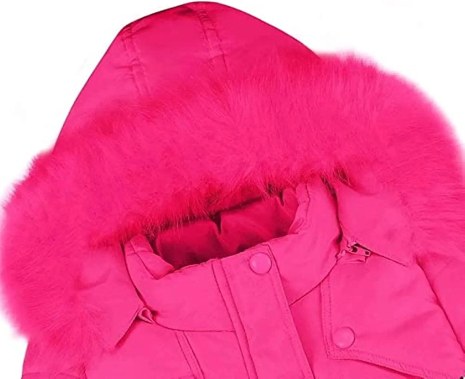Miss Bei Girls' Puffer Down Coat Winter Fur Jacket Parka Down Coat Kids with Fur Hood