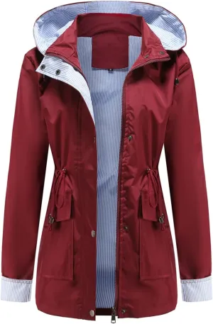 MODFUL Womens lightweight Jackets Waterproof Rain Jacket Windbreaker Outdoor Trench Coats With Hood