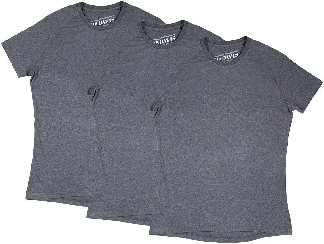 Mr. Davis Men's Bamboo Viscose Tailored Cut Crew Neck Undershirt 3 Pack