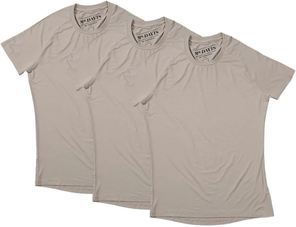 Mr. Davis Men's Bamboo Viscose Tailored Cut Crew Neck Undershirt 3 Pack