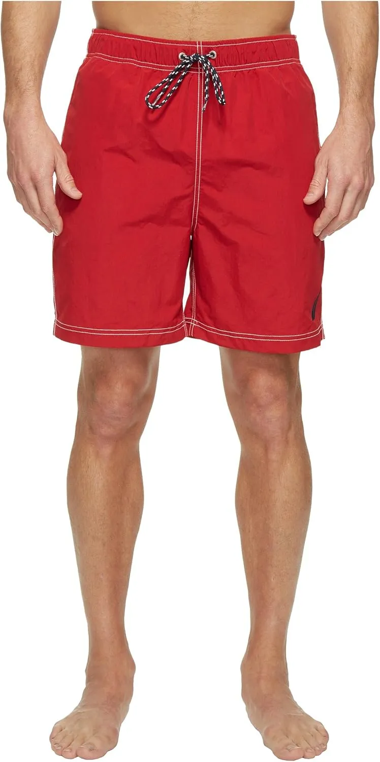 Nautica Men's Solid Quick Dry Classic Logo Swim Trunk