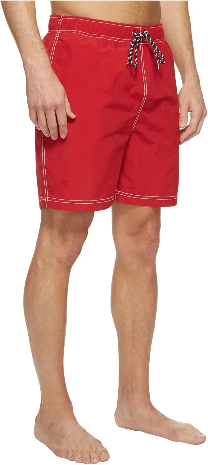 Nautica Men's Solid Quick Dry Classic Logo Swim Trunk