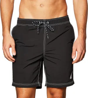 Nautica Men's Solid Quick Dry Classic Logo Swim Trunk