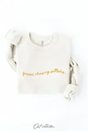Oat Collective | Forever Chasing Sunsets Graphic Sweatshirt - Vintage White