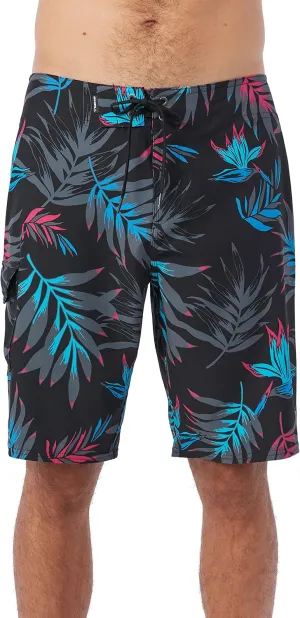 O'NEILL Men's 21 Inch Hyperfreak Divergent Boardshorts - Quick Dry Swim Trunks for Men with Fixed Waist and Quick Dry Fabric