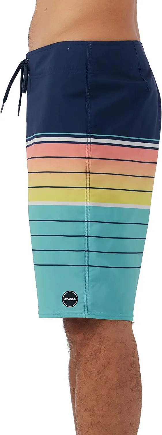 O'NEILL Men's 21 Inch Hyperfreak Divergent Boardshorts - Quick Dry Swim Trunks for Men with Fixed Waist and Quick Dry Fabric