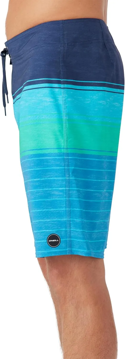 O'NEILL Men's 21 Inch Hyperfreak Divergent Boardshorts - Quick Dry Swim Trunks for Men with Fixed Waist and Quick Dry Fabric