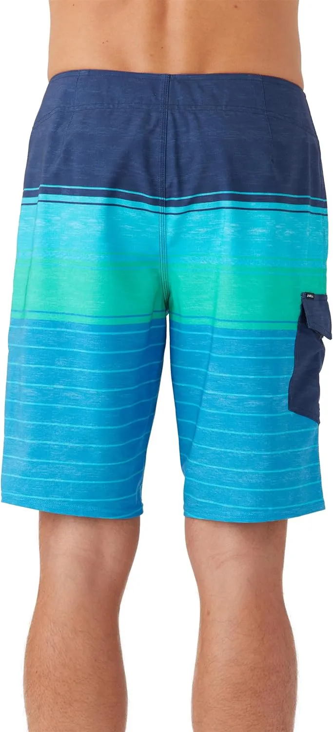 O'NEILL Men's 21 Inch Hyperfreak Divergent Boardshorts - Quick Dry Swim Trunks for Men with Fixed Waist and Quick Dry Fabric