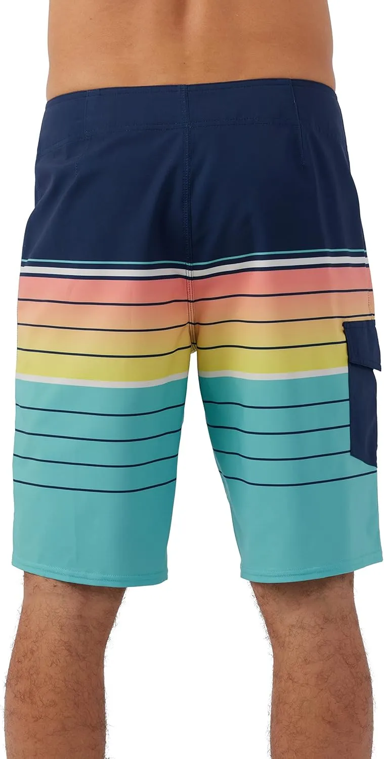 O'NEILL Men's 21 Inch Hyperfreak Divergent Boardshorts - Quick Dry Swim Trunks for Men with Fixed Waist and Quick Dry Fabric