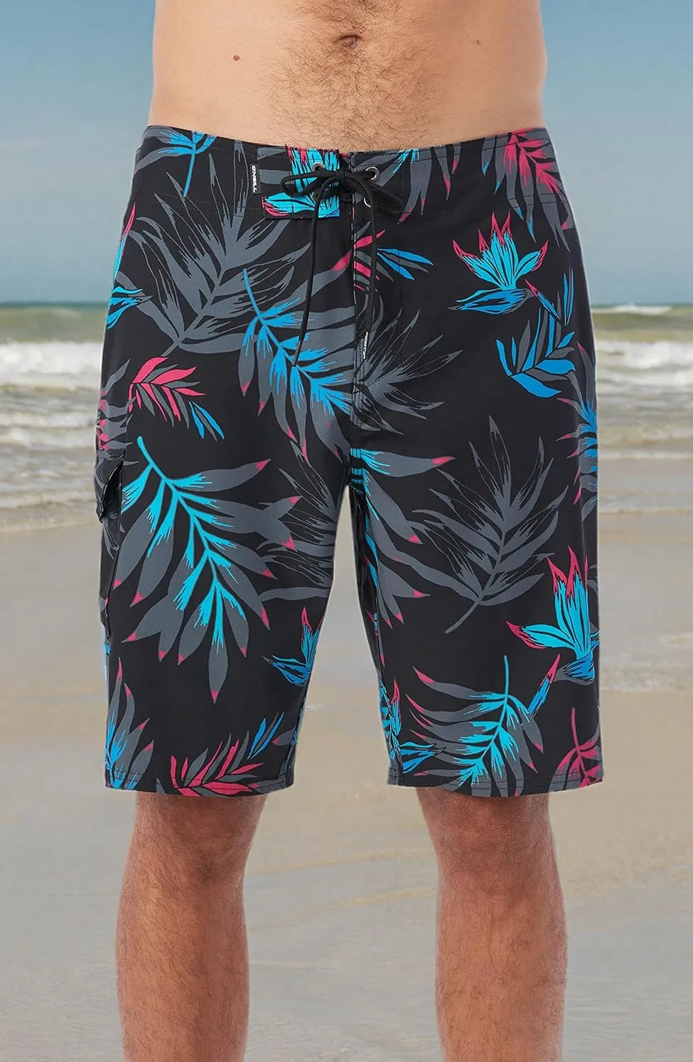 O'NEILL Men's 21 Inch Hyperfreak Divergent Boardshorts - Quick Dry Swim Trunks for Men with Fixed Waist and Quick Dry Fabric