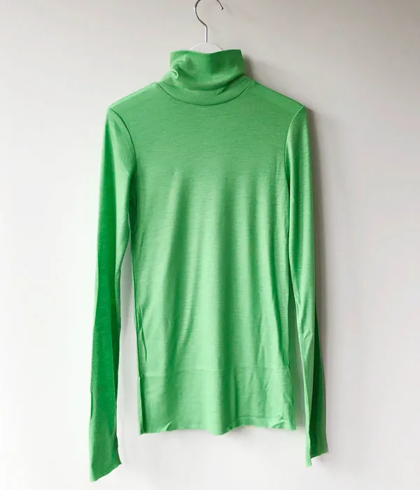 PHEENY/WOOL CIRCULAR RIB HIGH NECK(GREEN)