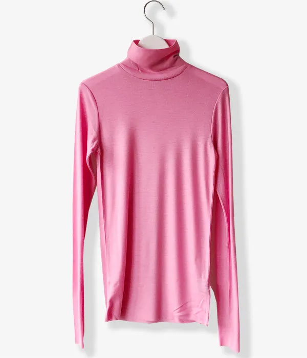 PHEENY/WOOL CIRCULAR RIB HIGH NECK(PINK)