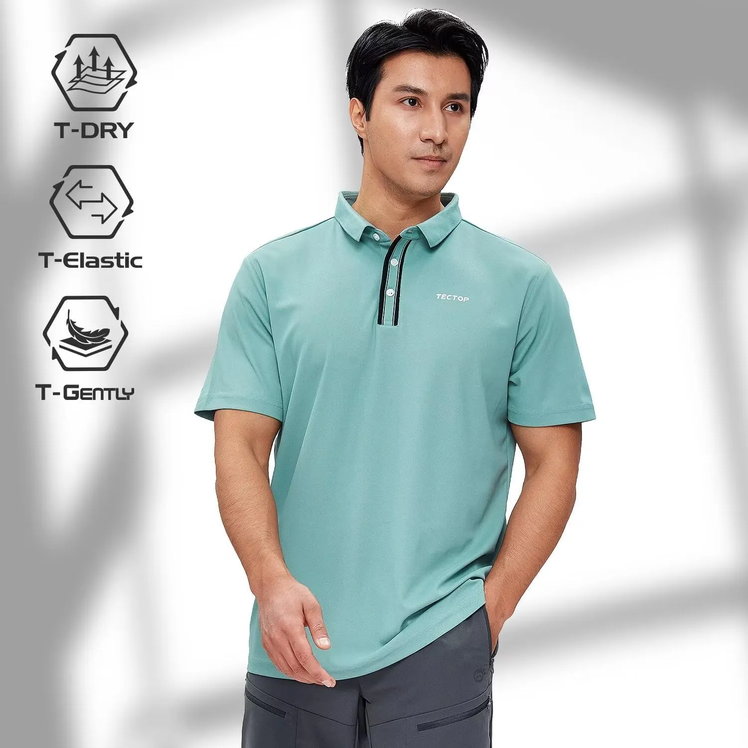 Polo Shirts for Men Quick Dry Golf Short Raglan Cool