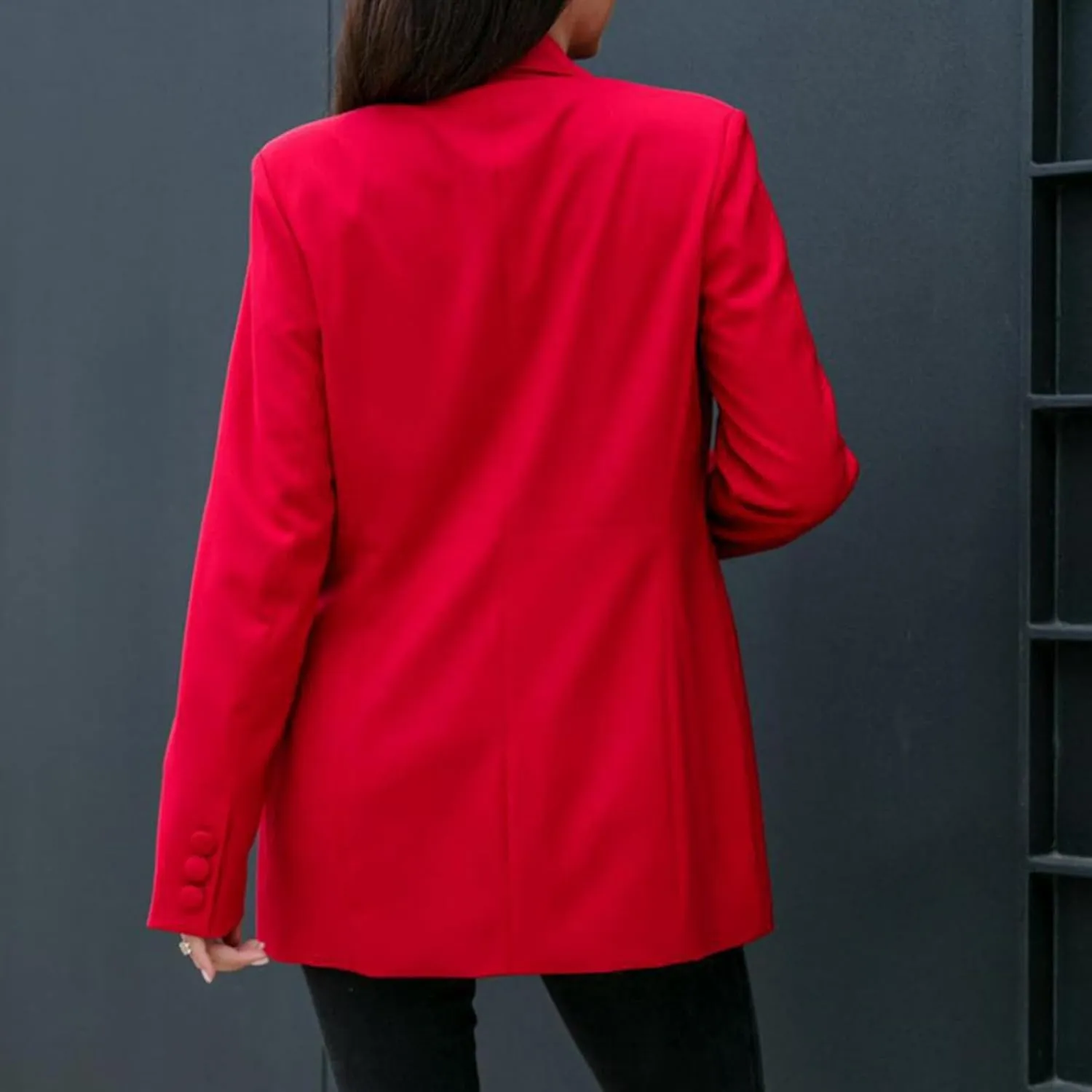 PTOLOCIF Women's Blazers Coats Long Sleeve Casual Jackets Open Front Cardigan Double Breasted Business Work Office Blazers