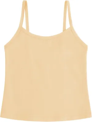 QBK 2T-12Years Girls Camisole Tank Tops Cotton Tagless Cami Sleeveless Spaghetti Undershirts for Gymnastics Dancewear