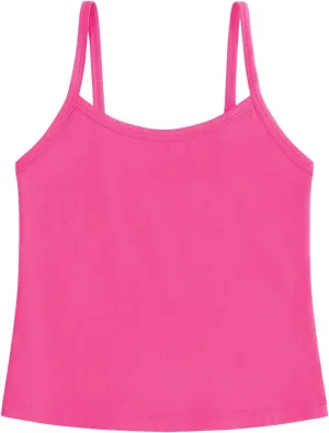 QBK 2T-12Years Girls Camisole Tank Tops Cotton Tagless Cami Sleeveless Spaghetti Undershirts for Gymnastics Dancewear