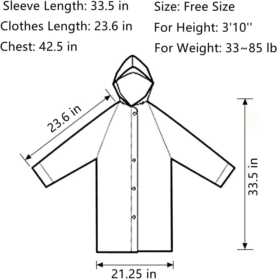 Rain Poncho for Kids Raincoat, 2-5 Pack Reusable EVA Rain Coats for 6-14 Boys Girls, Rain Jackets Gear with Hood