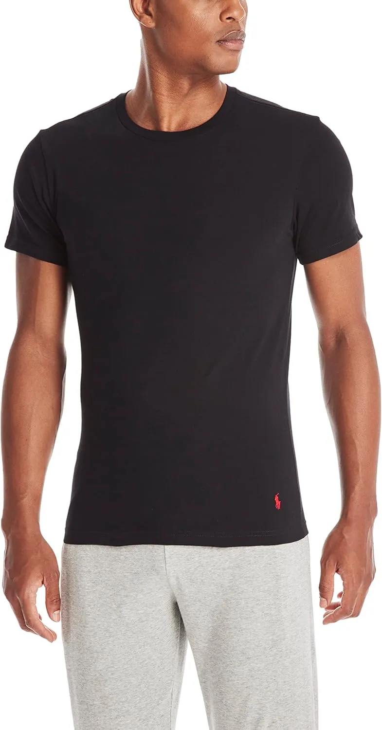 RALPH LAUREN Men's Slim Fit Cotton Crew Undershirts, 3 Pack