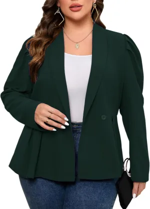 ShopWonder Womens Plus Size Blazers Business Casual Knit Blazer for Work Long Sleeve Shawl Lapel Blazer Suit Jackets