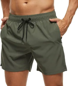 SILKWORLD Men's Swim Trunks Quick Dry Beach Shorts with Pockets