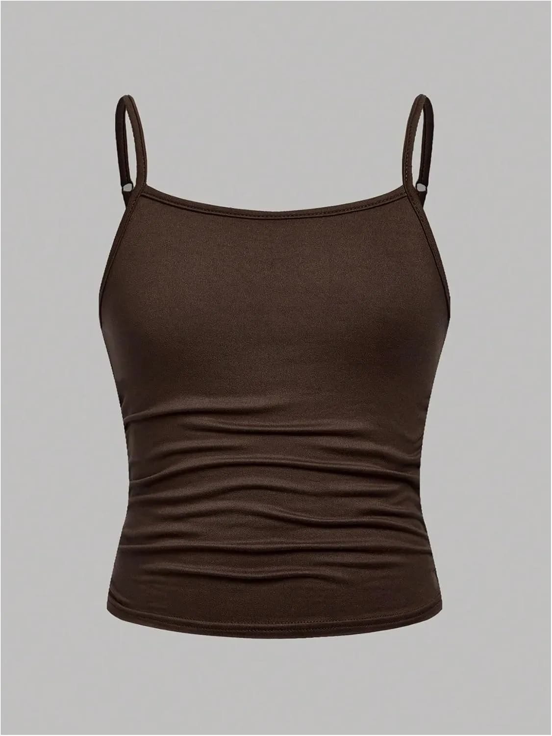 SOLY HUX Girl's Tank Tops 3 Packs Cute Ruched Spaghetti Strap Camisole Slim Fit Undershirts