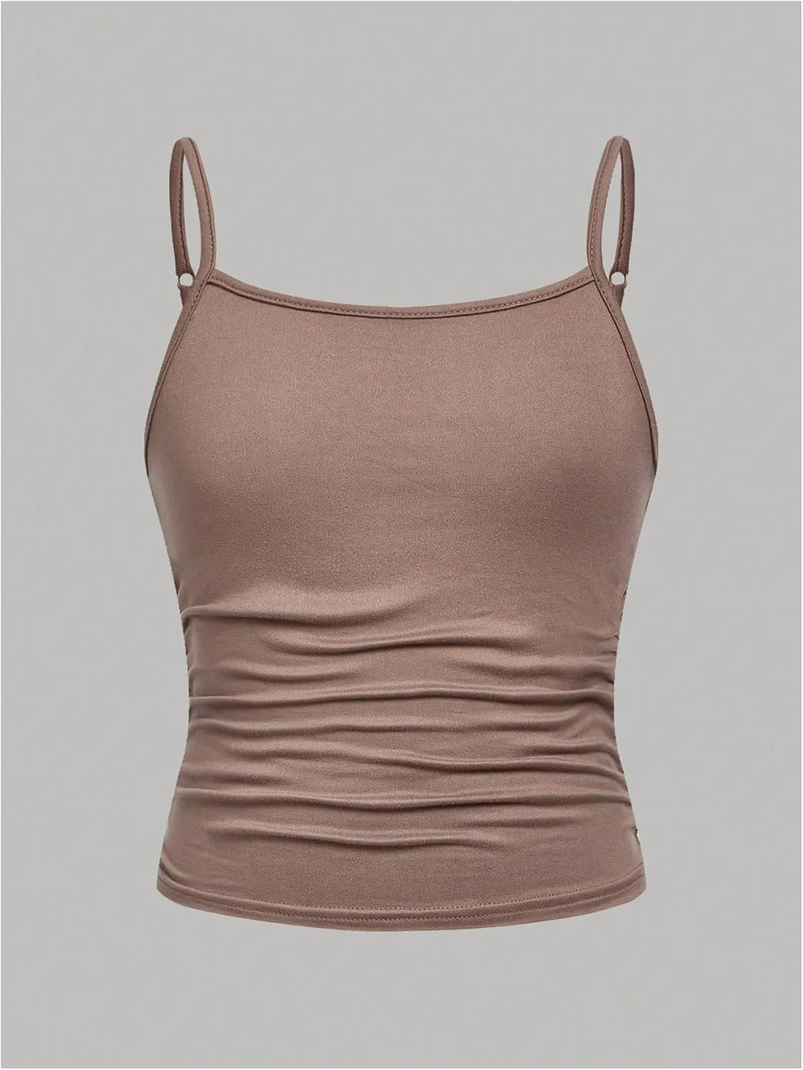 SOLY HUX Girl's Tank Tops 3 Packs Cute Ruched Spaghetti Strap Camisole Slim Fit Undershirts