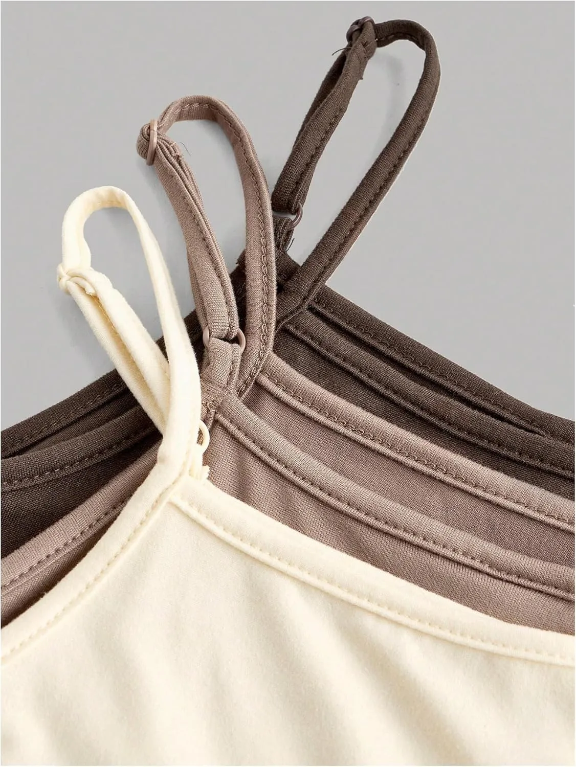 SOLY HUX Girl's Tank Tops 3 Packs Cute Ruched Spaghetti Strap Camisole Slim Fit Undershirts