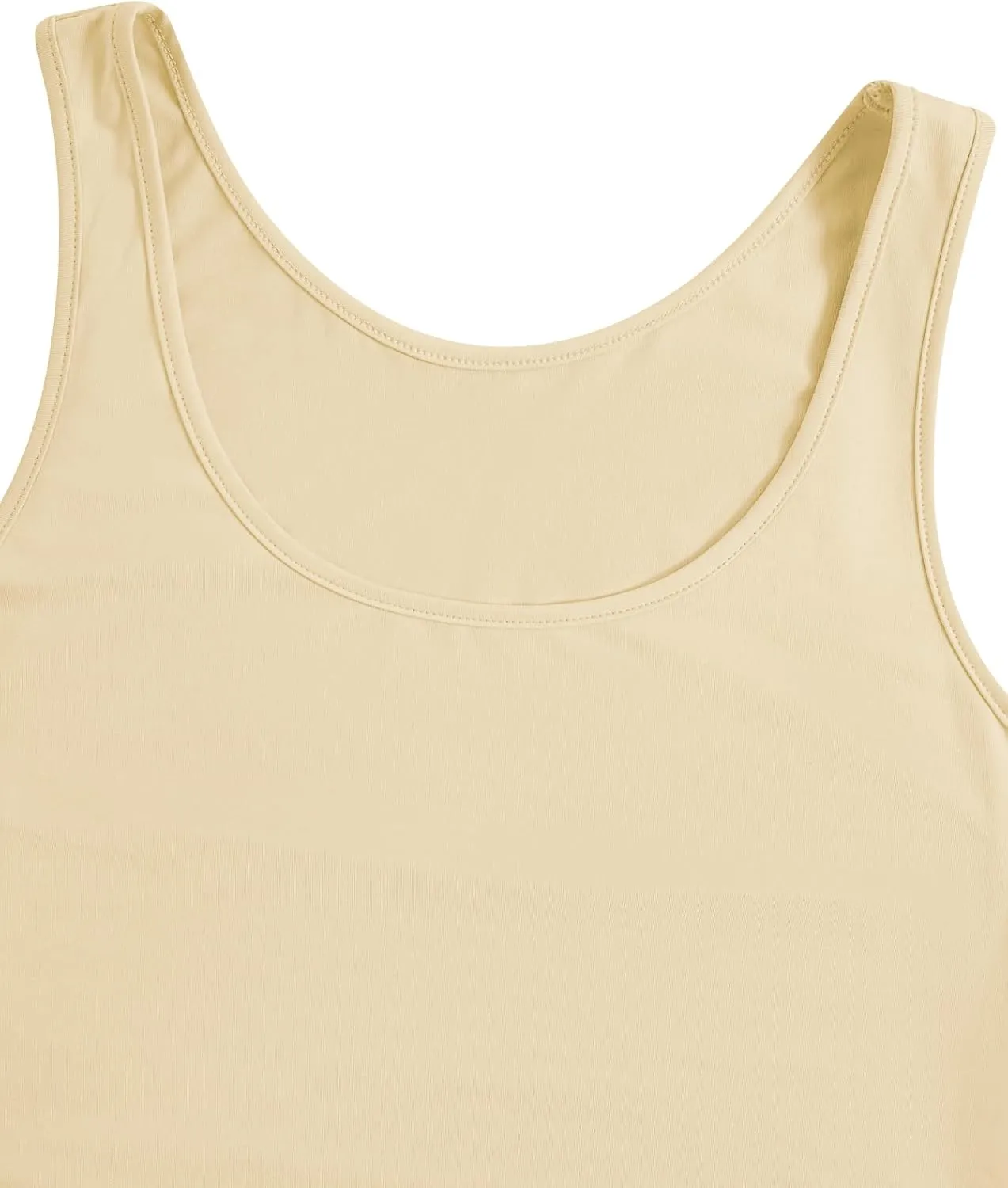 SOLY HUX Women's Plus Size 4 Packs Long Tank Tops Sleeveless Undershirts Layering Basic Vests
