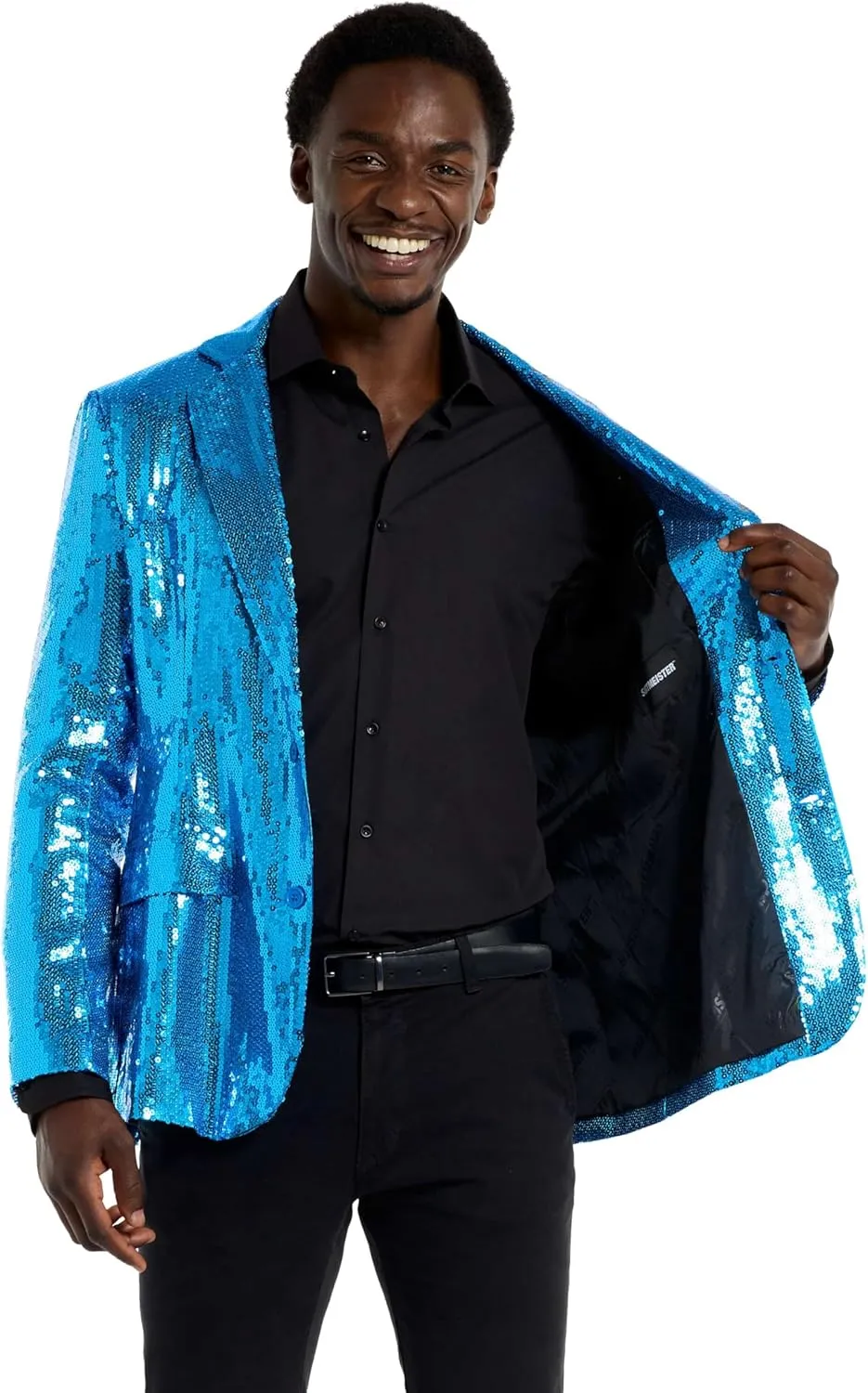 SUITMEISTER Sequins Party Blazer for Men - Slim Fit - Shiny Christmas, NYE, Prom Party Jacket