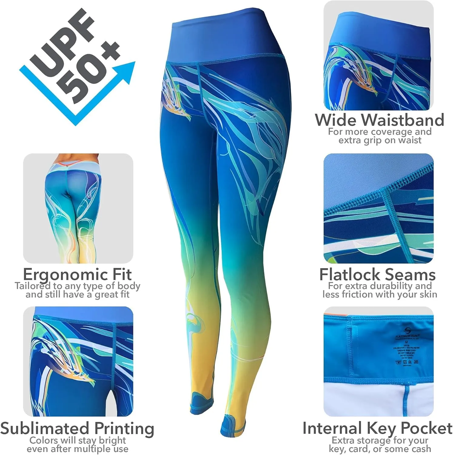 Swim Leggings for Women Quick Dry & UPF 50  Sun Protection Tights