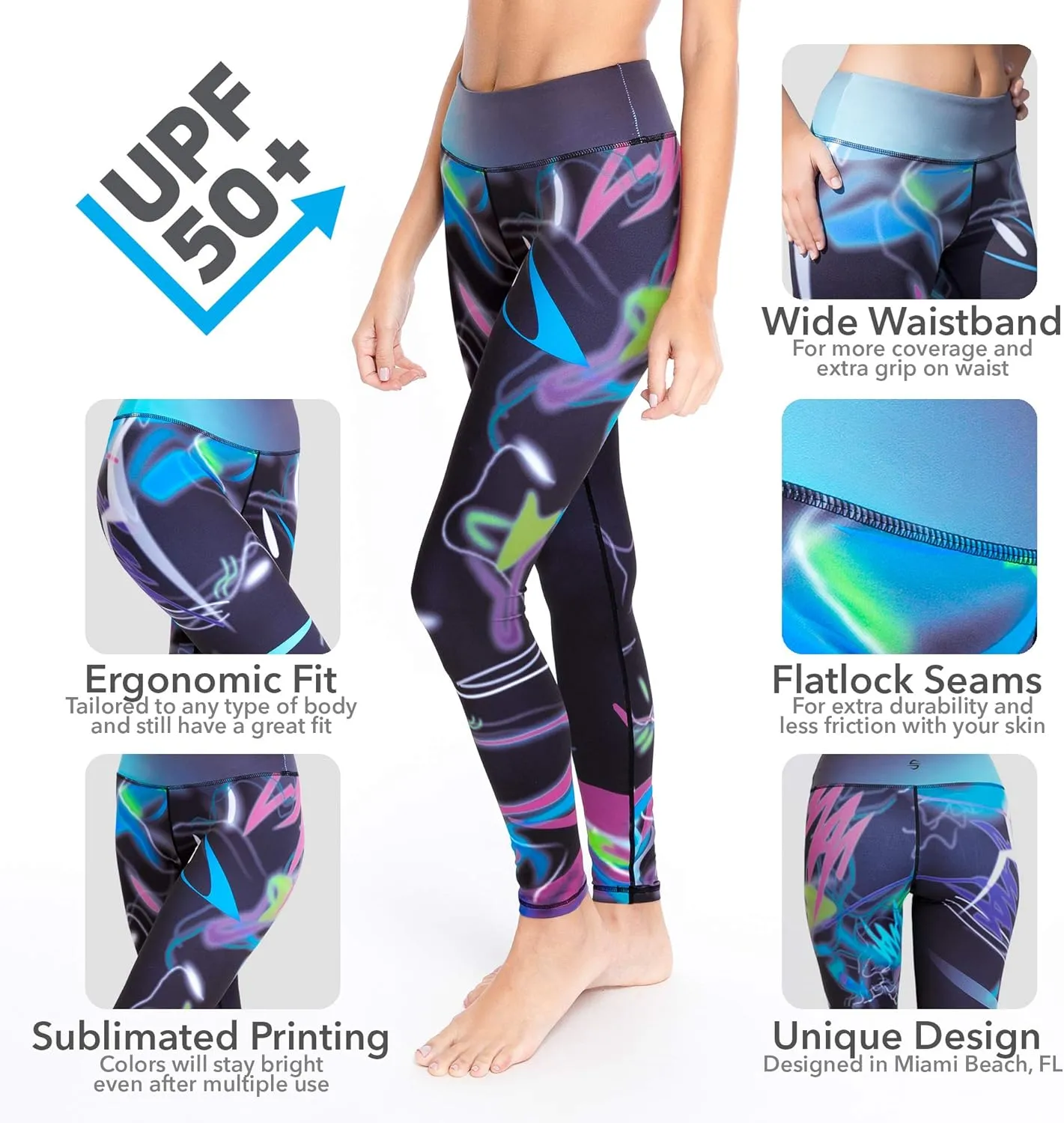 Swim Leggings for Women Quick Dry & UPF 50  Sun Protection Tights