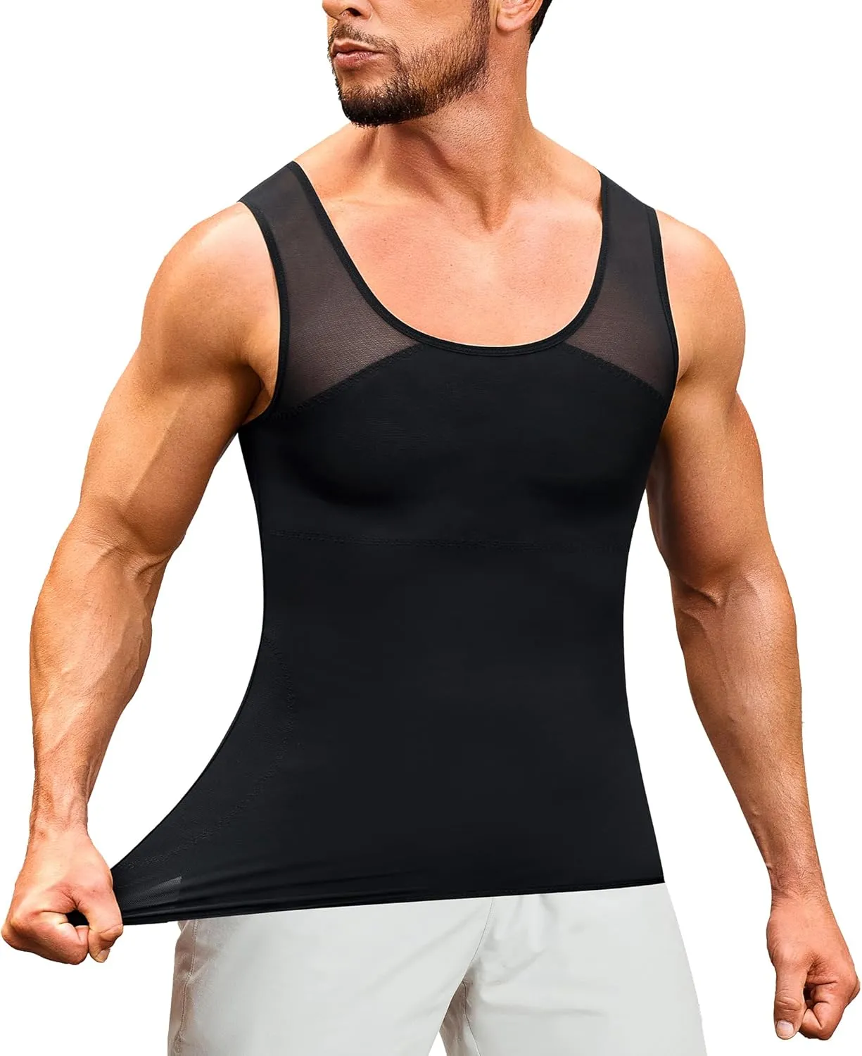 TAILONG Compression Shirt Men Shapewear Slimming Body Shaper Vest Workout Tank Top Undershirt