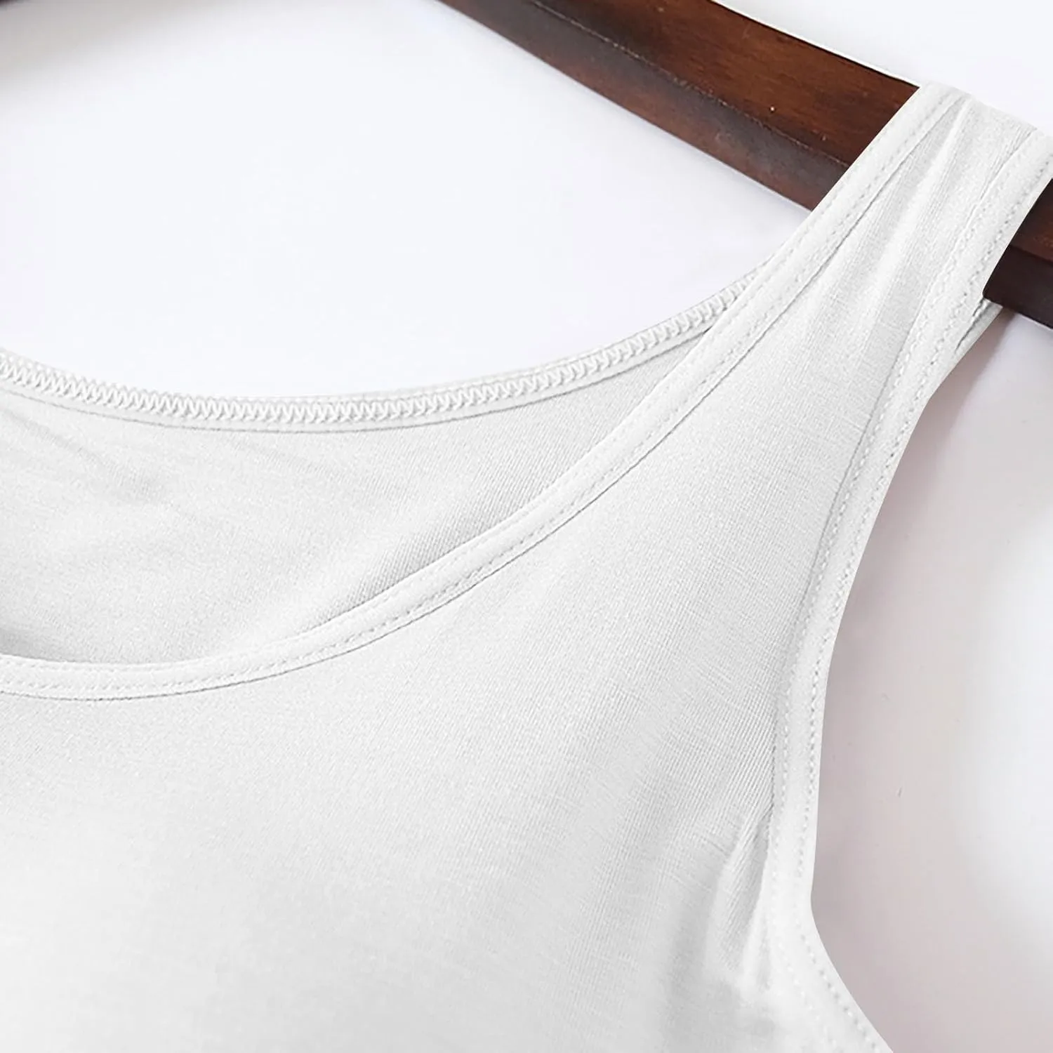 Tank Top with Built in Bra for Women Wide Strap Athletic Shelf Bra Workout Slim Fit Basic Lingerie Camisoles