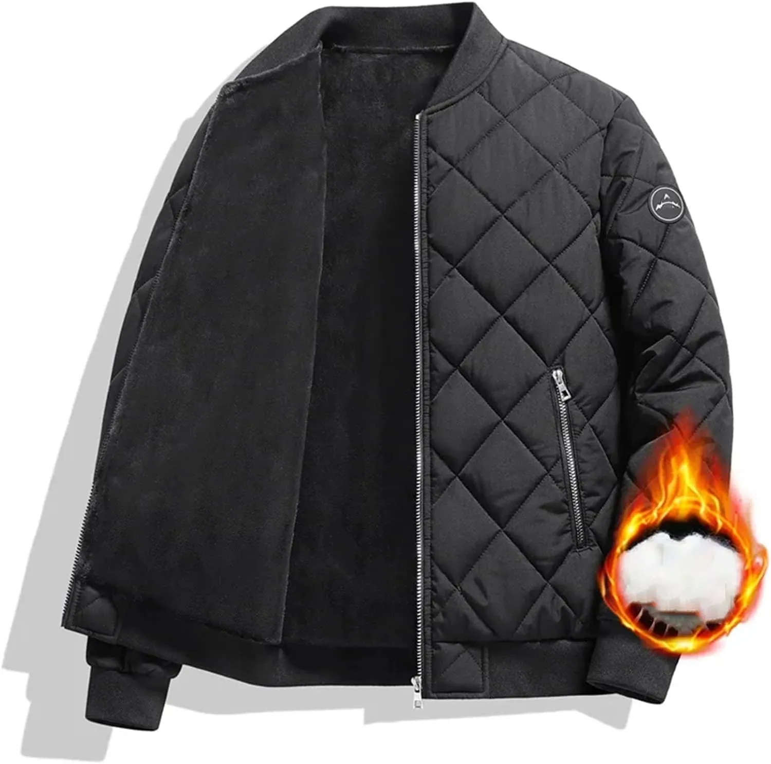 Thick Fleece Jacket Men Causal Cotton Padded Jacket Thicken Fleece Warm Coats Jackets Overcoat