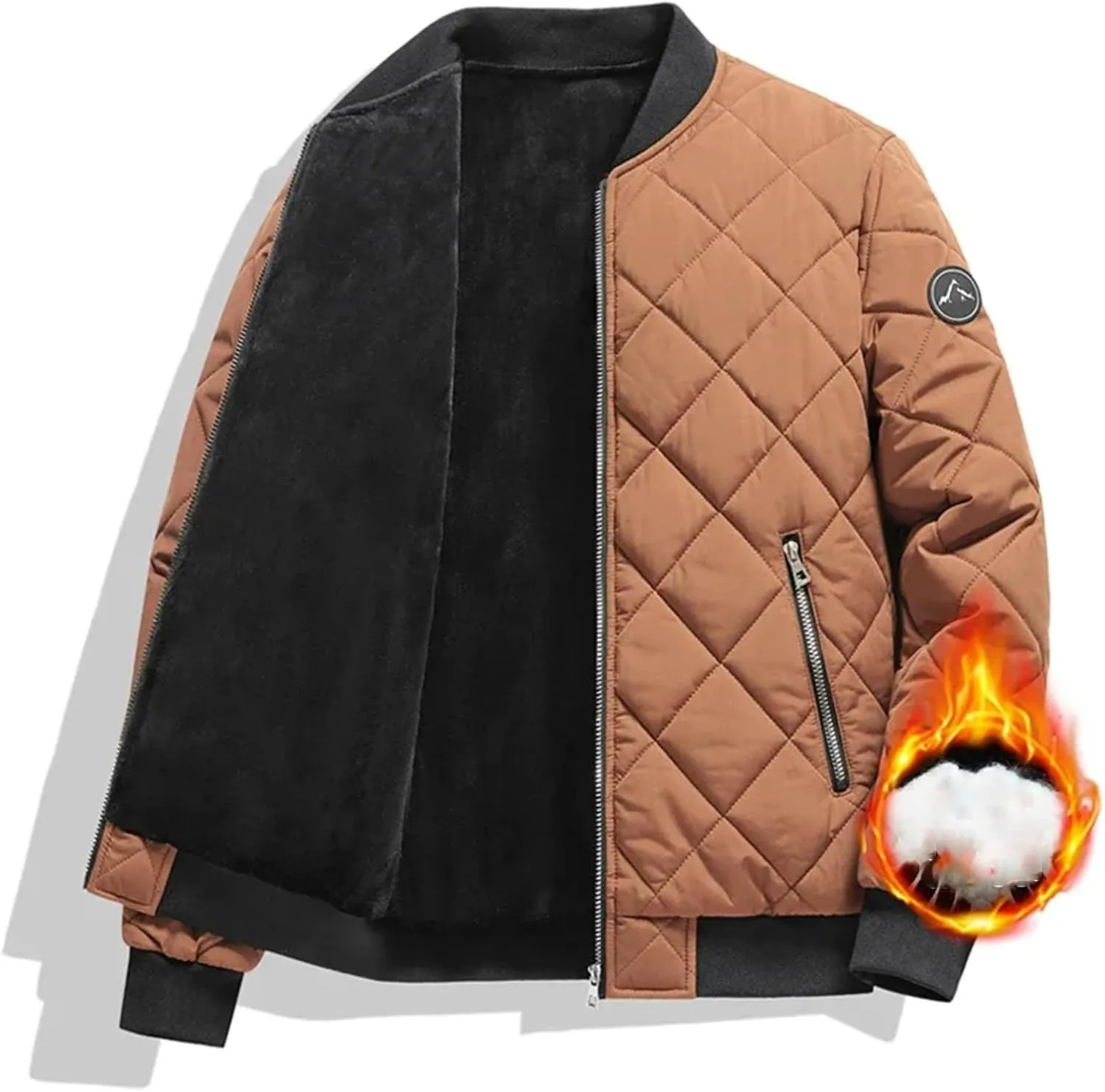 Thick Fleece Jacket Men Causal Cotton Padded Jacket Thicken Fleece Warm Coats Jackets Overcoat
