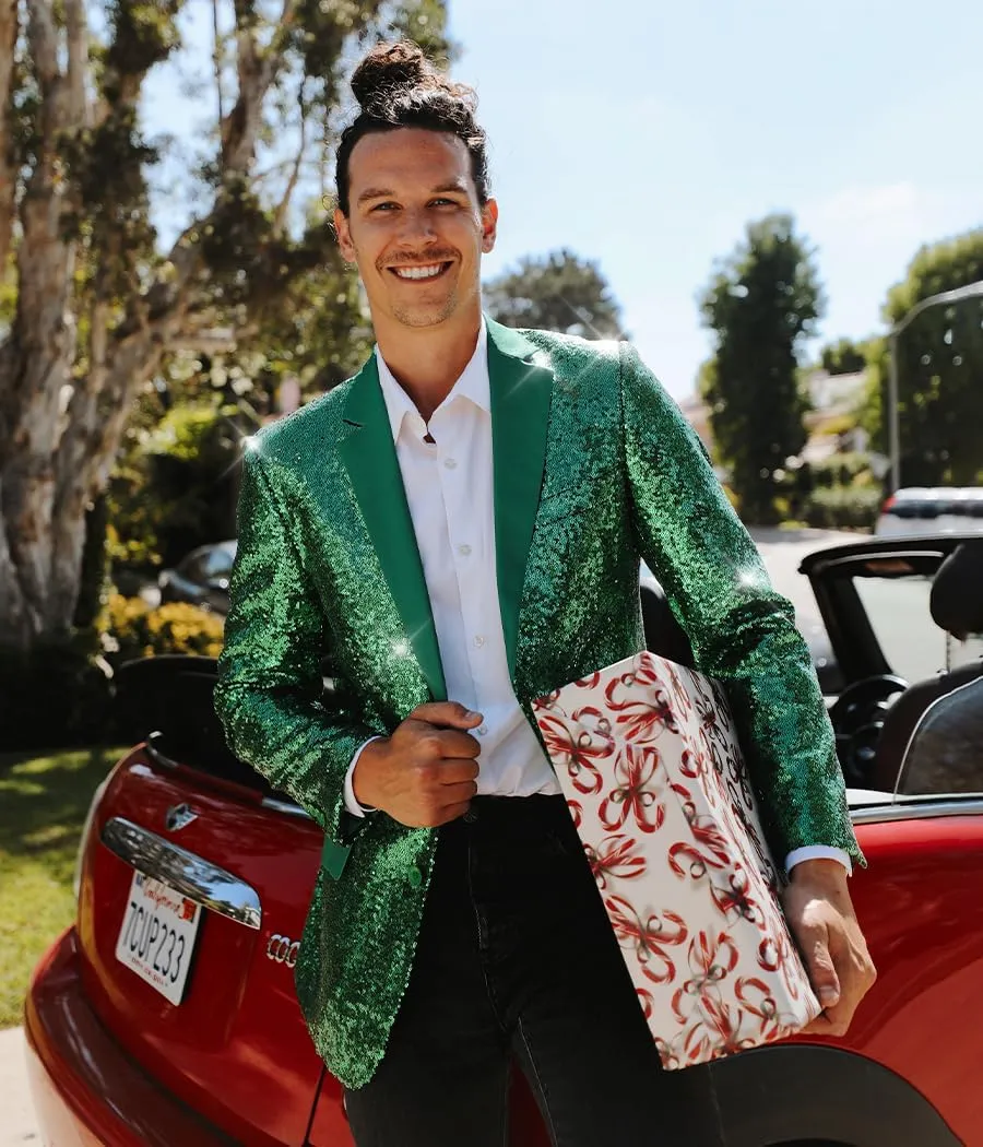 Tipsy Elves Men's Colorful Allover Sequin Blazers - Shiny Holiday New Years Ever Jackets