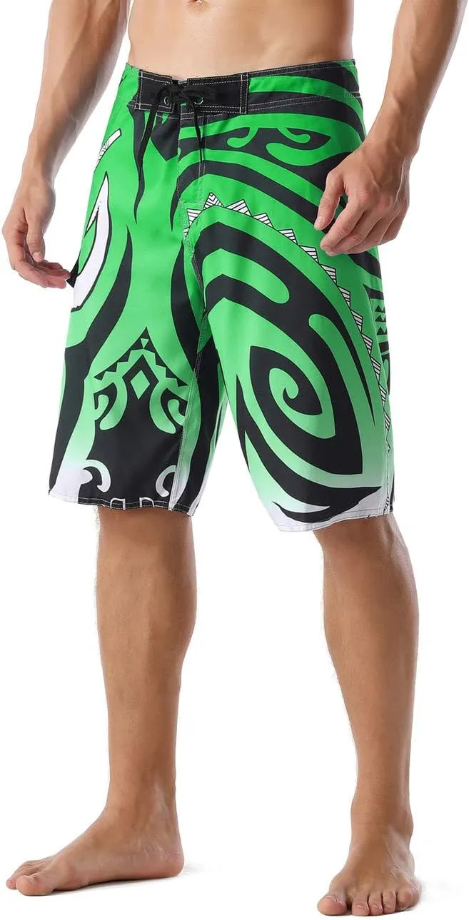 unitop Men's Swim Trunks Beachwear Quick Dry Hawaiian Printed